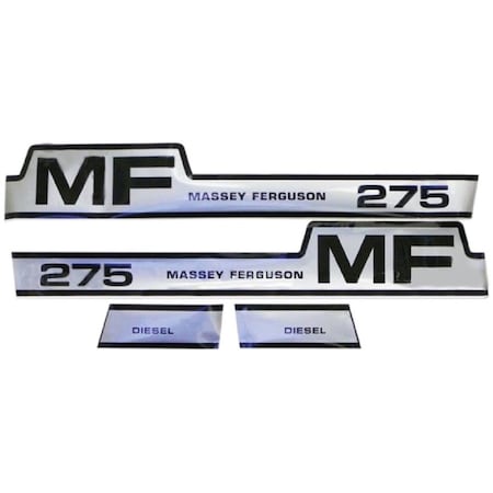 Aftermarket Hood Decal Set Fits Massey Ferguson Diesel MF-275 MAE30-1327